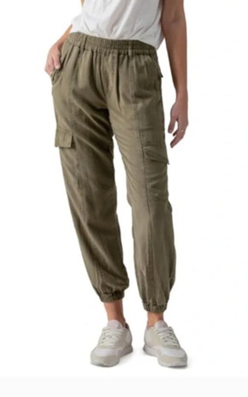 Sanctuary Women's Elastic Waist Cargo Jogger Pants in Army Green